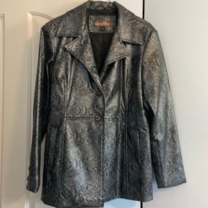 Stylish snake skin looking jacket.